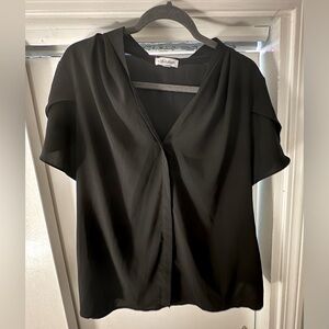 Women’s sheer black Calvin Klein, short-sleeved blouse, XL, beautiful, elegant